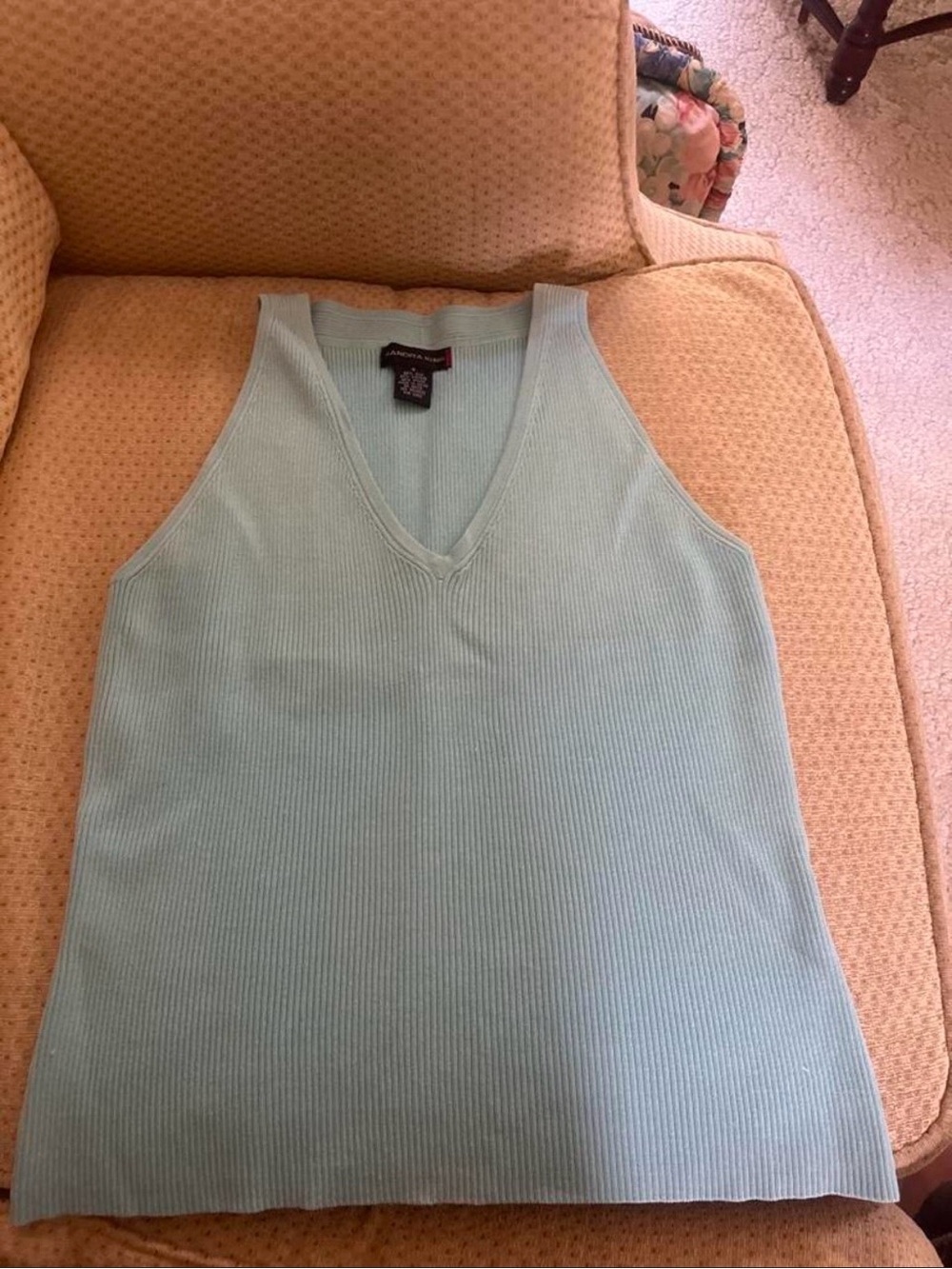 Sandra King Ribbed V-Neck Tank